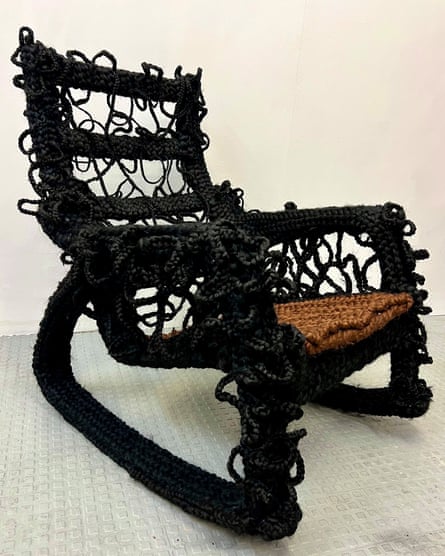 A chair made from hair from Taiba Akhuetie: The Tone: Taiba’s World of Hair is at Sarabande Foundation, London