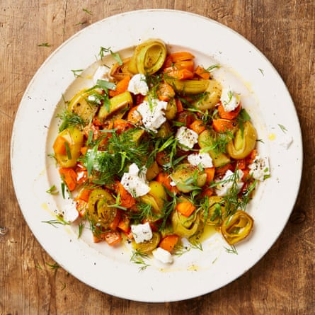 Yotam Ottolenghi’s carrots and leeks, Turkish style.