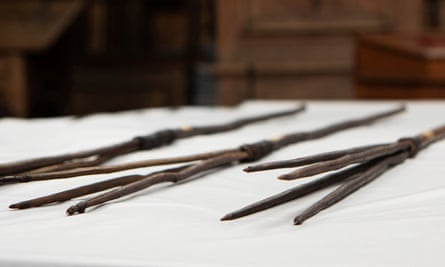 Four Gweagal spears brought to England by Captain Cook have been repatriated to Australia