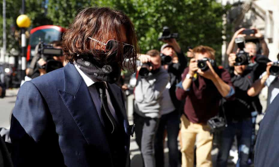 Actor Johnny Depp arrives at the High Court in London, Britain. 