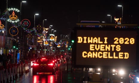 Leicester’s Golden Mile during cancelled Diwali celebrations in November 2020. 