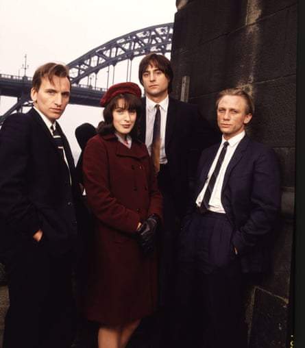 Eccleston, left, with Gina McKee, Mark Strong and Daniel Craig in Our Friends in the North.