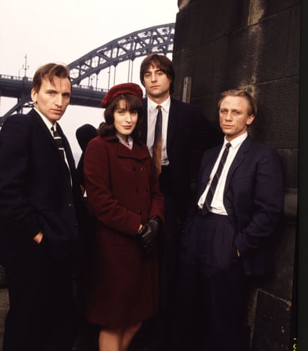 Eccleston, left, with Gina McKee, Mark Strong and Daniel Craig in Our Friends in the North.