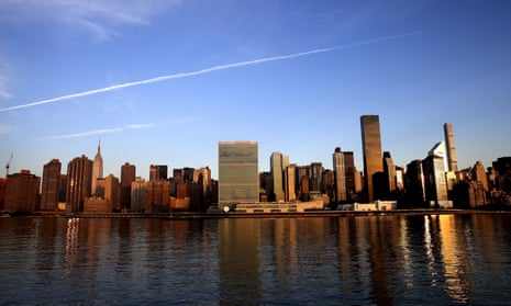 The UN headquarters and the east side of Manhattan.