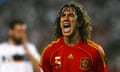 Germany v Spain - UEFA EURO 2008 Final<br>VIENNA, AUSTRIA - JUNE 29: Carles Puyol of Spain shouts during the UEFA EURO 2008 Final match between Germany and Spain at Ernst Happel Stadion on June 29, 2008 in Vienna, Austria. (Photo by Shaun Botterill/Getty Images)