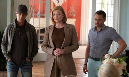 Jesse Armstrong’s finest creations … l to r, Jeremy Strong as Kendall, Sarah Snook as Shiv and Kieran Culkin as Roman in Succession.