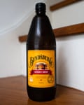 A tall bottle of Bundaberg Ginger Beer.
