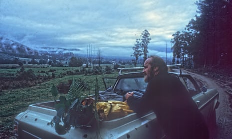 Bill Mollison on a plant and seed collection expedition in northern Tasmania