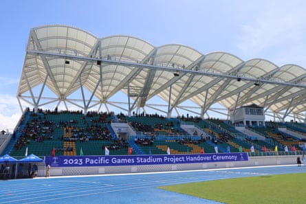 The newly built National Stadium in Honiara, Solomon Islands.