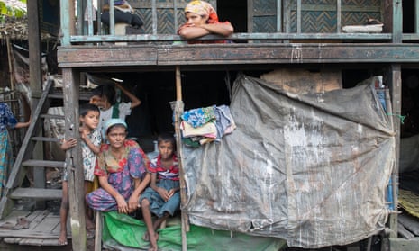 A Rohingya family in Aung Mingalar ghetto, Rakhine state, Myanmar. 