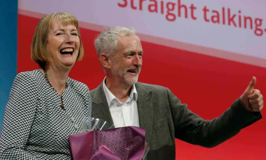 Harriet Harman with Jeremy Corbyn at the Labour party conference in 2015.