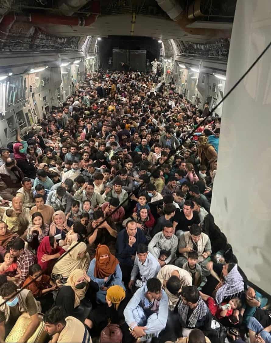 Around 640 Afghans are believed to have travelled in the US military aircraft