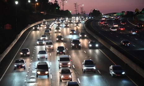 Cars on the 101 freeway in Los Angeles. Wealthy countries have dawdled on a promise to provide $100bn in climate aid to vulnerable countries.