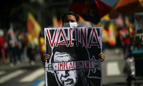 Protestors in Rio de Janeiro demand the impeachment of Brazil’s president Jair Bolsonaro.