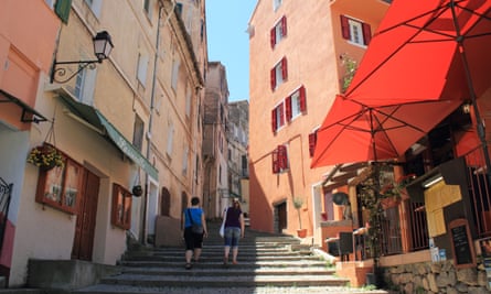 The town of Corte, Corsica, France.