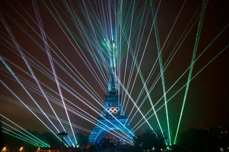 The Eiffel Tower is seen during the light display