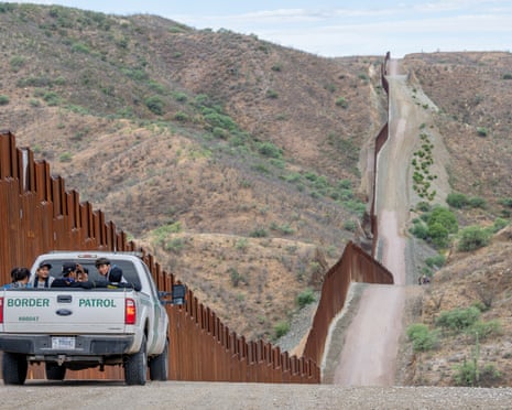 Border Crossings Fall From Record Highs But Remains Potent Issue In Presidential Election<br>RUBY, ARIZONA - JUNE 24: Migrants seeking asylum from Central and South America ride in the back of a border patrol vehicle after being apprehended by U.S. Customs and Border protection officers after illegally crossing over into the U.S. on June 24, 2024 in Ruby, Arizona. President Joe Biden has announced an immigration relief plan, which promises a path to citizenship for approximately 500,000 undocumented immigrants married to or adopted by U.S. citizens. Day's after Biden's announcement, Republican presidential candidate, former U.S. President Donald Trump announced to a podcast host that he would solidify green cards for foreign nationals who've received a U.S. college diploma. (Photo by Brandon Bell/Getty Images)