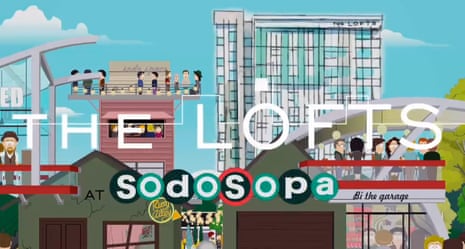 ‘SoDo SoPa: welcome home’ ... promotional ad for a vibrant new urban district of South Park.