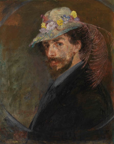 Self-Portrait with Flowered Hat, 1883 by James Ensor.