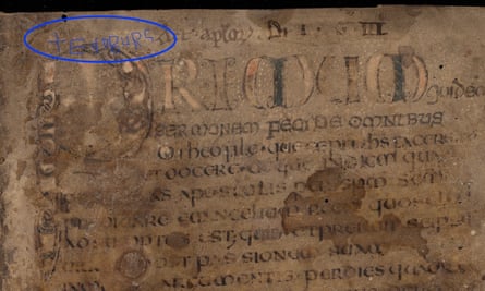 Name engraved in the manuscript