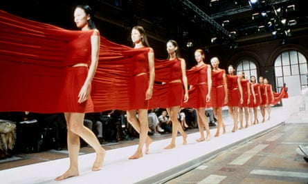 A-PoC Le Feu, by Issey Miyake and Dai Fujiwara, 1999, an example of Miyake’s A-PoC (A Piece of Cloth) concept – extruded tubular fabric that wearers could cut out into seamless garments.