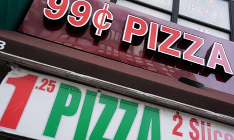 A .99 Cent Pizza store in New York. the fabled cheap pizza slices in the city are becoming a thing of the past.