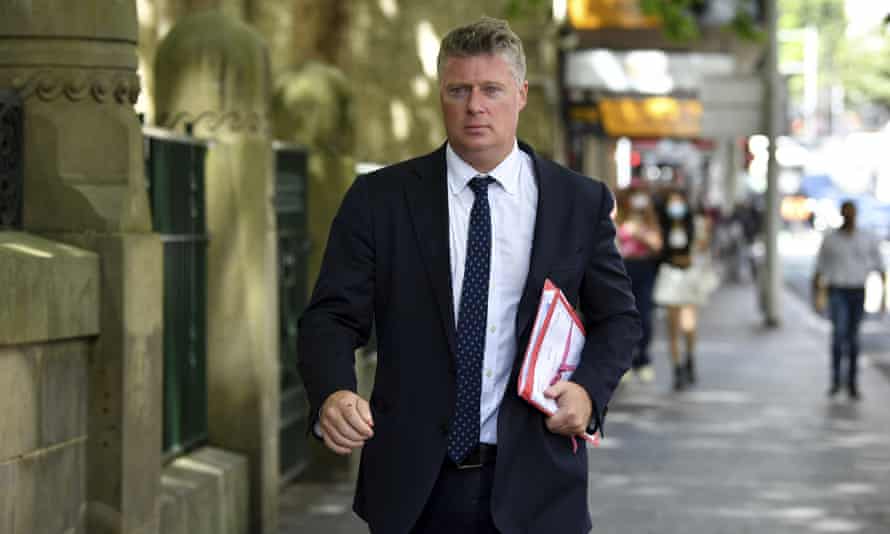Darko Desic's lawyer Paul McGirr at Sydney's Central Local Court on 28 October 2021. McGirr's client, 64-year-old refugee Darko Desic.
