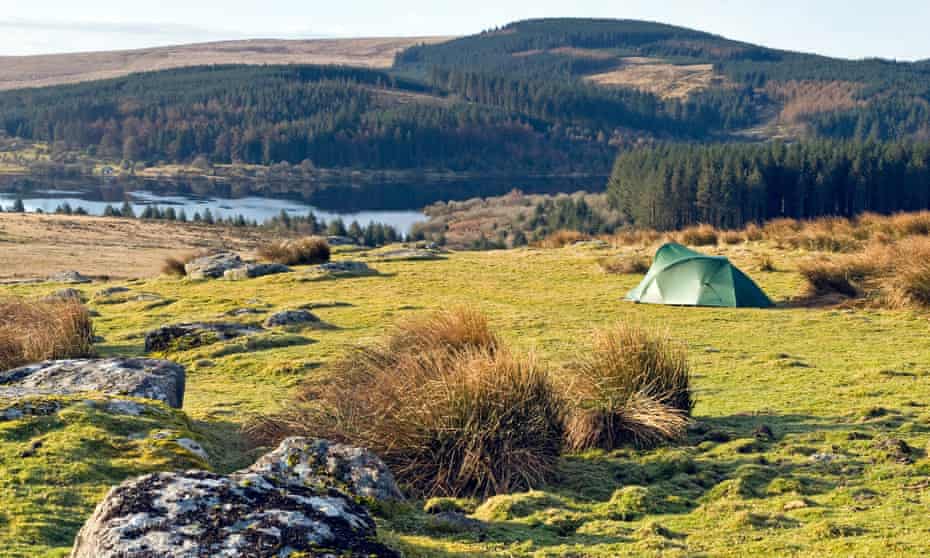 Dartmoor, Devon, is one of the few places in England that allows wild camping in certain areas.