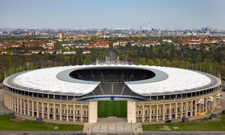 An aerial view of the Olympiastadion
