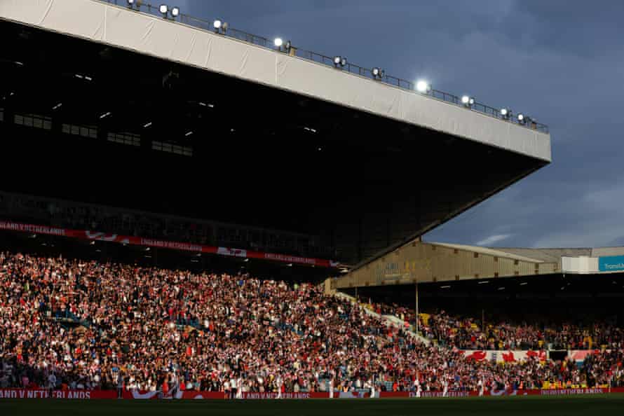 A general view of fans inside Eland Road before the start of the women's international friendly match between England and the Netherlands.
