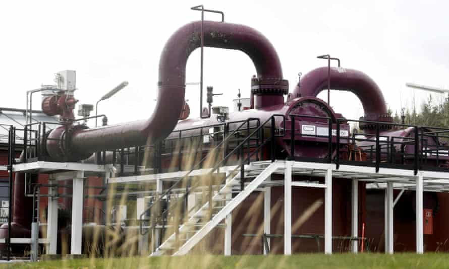 Pipes at the Gasum plant in Raikkola, Imatra, Finland.