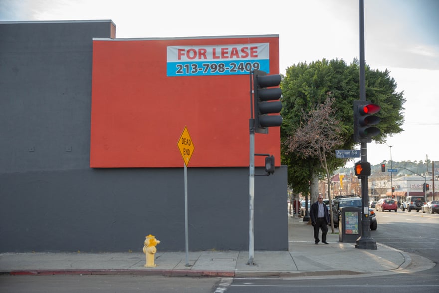 A building on the corner of Figueroa Street and Avenue 58 is up for lease.