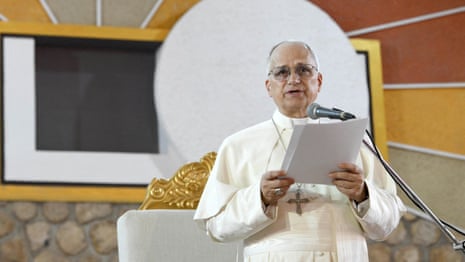 Pope says 'world is being ravaged by a handful of tyrants' amid feud with Trump's White House | Pope Leo XIV | The Guardian