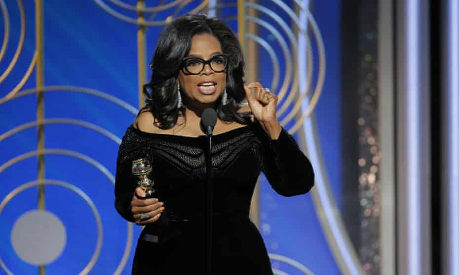 Barnstorming ... Oprah Winfrey at the Golden Globes.