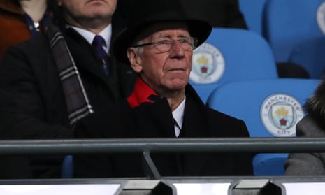 Sir Bobby Charlton watches a Manchester derby last December.