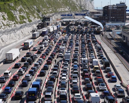Long queues of traffic for the port of Dover