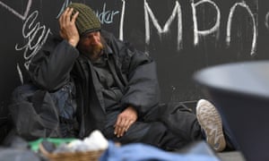 A homeless man in Sydney. The number of people sleeping rough in the city this winter is at the second highest level on record. 