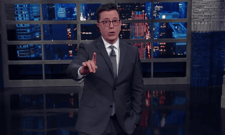 ‘Clean coal sounds like an oxymoron but then so does president Trump,’ Stephen Colbert says.