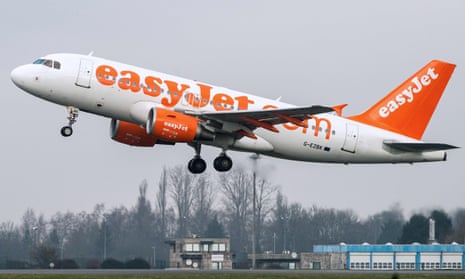An easyJet plane takes off at Lille-Lesquin airport.