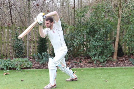 Ben Tinkler-Davies with a bamboo cricket bat