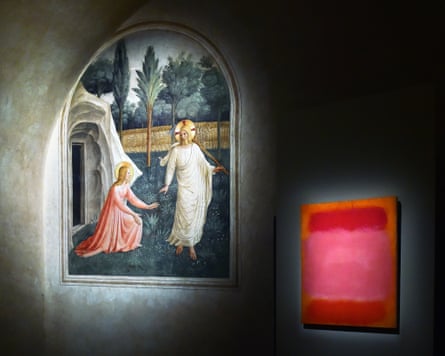 Jesus appears to Mary Magdalene in a Renaissance work and a Rothko orange and red painting