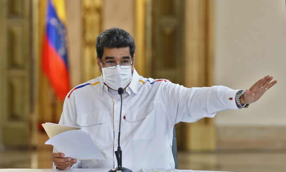 President Nicolás Maduro speaking during a televised message announcing new arrests related to an alleged failed bid to topple him, at Miraflores Presidential Palace in Caracas at the weekend.