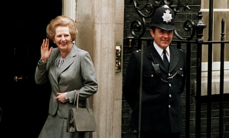 1987 file photo, Margaret Thatcher in Downing Street
