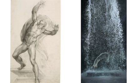 Images from Bill Viola/Michelangelo: Life, Death, Rebirth at the Royal Academy, 2019, which explored the affinities between the two artists: Michelangelo’s The Risen Christ alongside Viola’s video/sound installation Tristan’s Ascension (The Sound of a Mountain Under a Waterfall).