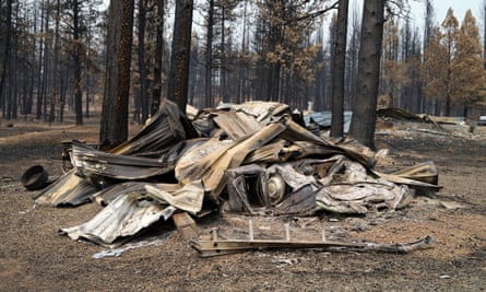 Remains from the Bootleg wildfires in Oregon, 2021.