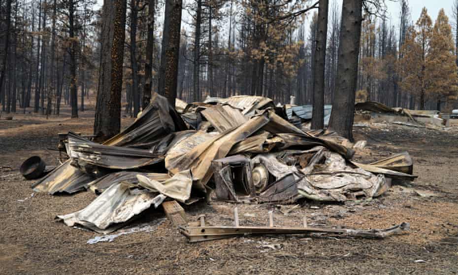 Remains from the Bootleg wildfires in Oregon, 2021.