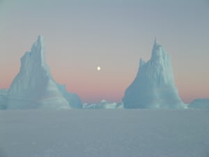 During my PhD I spent over a year at Davis station in the Australian Antarctic Territory doing research on two freshwater lakes in the oasis known as the Vestfold Hills. I was lucky to capture these ‘two towers’ and the striking moon on a sea ice trip near the Davis station in June 2004.