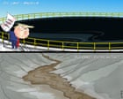 Cartoon Depicts Trump Amidst Fossil Fuels and Climate Disaster