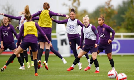 The England women’s football team, seen here in training, drew large audiences during the 2019 World Cup.
