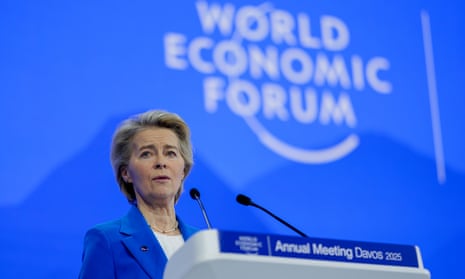 Ursula von der Leyen speaks at the Annual Meeting of World Economic Forum in Davos, Switzerland.